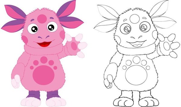 Рисунки для срисовки Лунтик