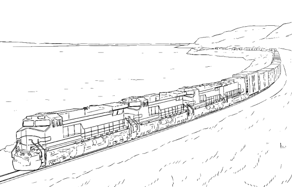 Раскраска поезд