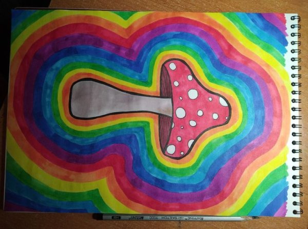 Фон фломастерами радужные