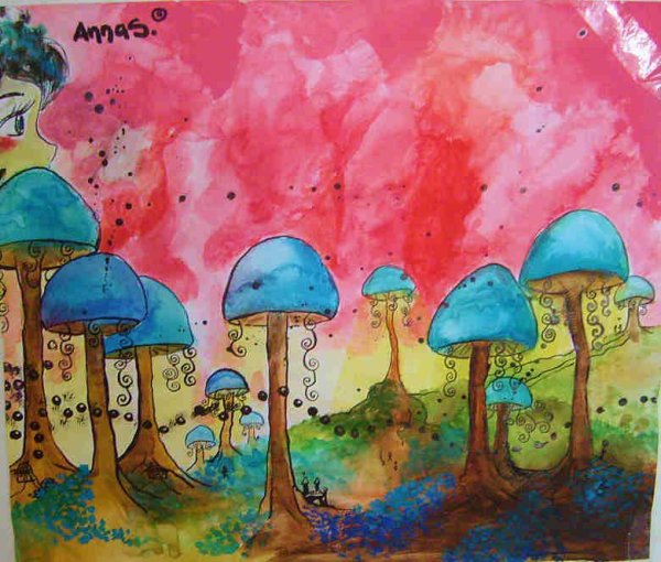 Радужные грибы рисунок