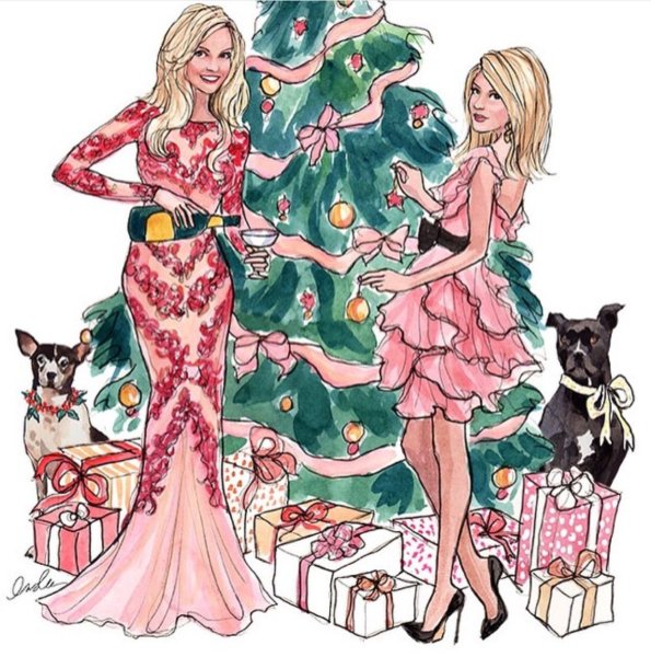 Фэшн иллюстрация новый год