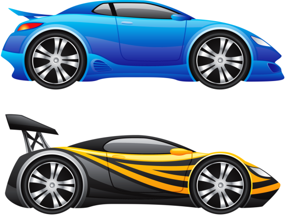 Мультяшный гоночный автомобиль