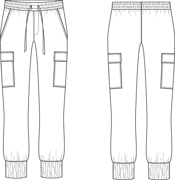 Технический рисунок спортивных брюк