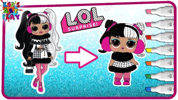 Кукла ЛОЛ С черно белыми волосами