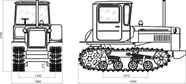 Габариты ДТ-75 трактор