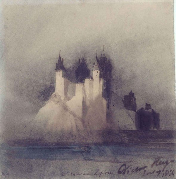 Виктор Гюго акварель