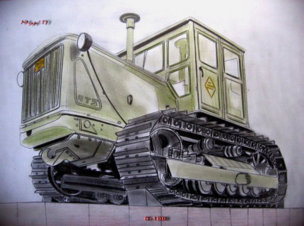 Раскраска трактор ДТ 75