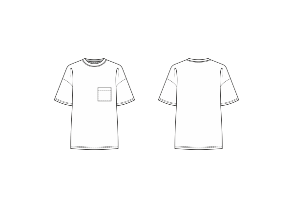 Лекало футболки оверсайз мужская