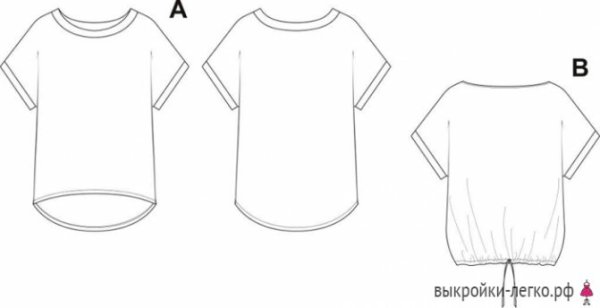 Лекало футболки со спущенным рукавом