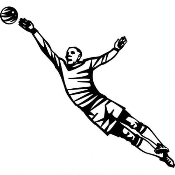 Силуэт вратаря в прыжке