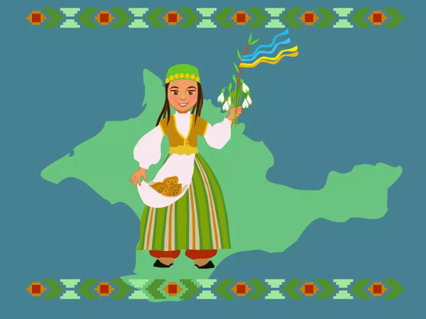 Татарская девушка вектор