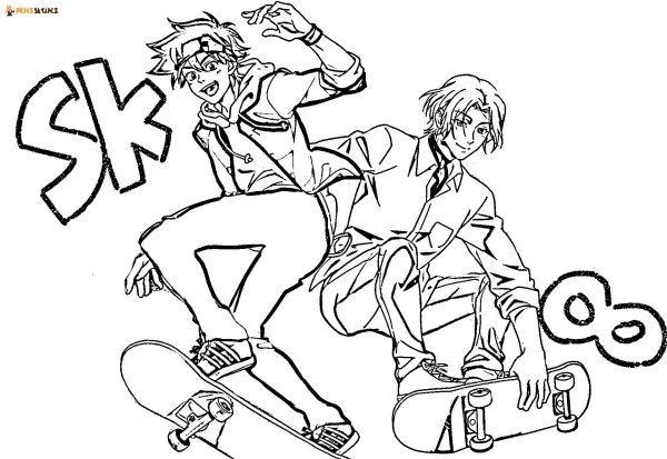 Раскраски аниме sk8