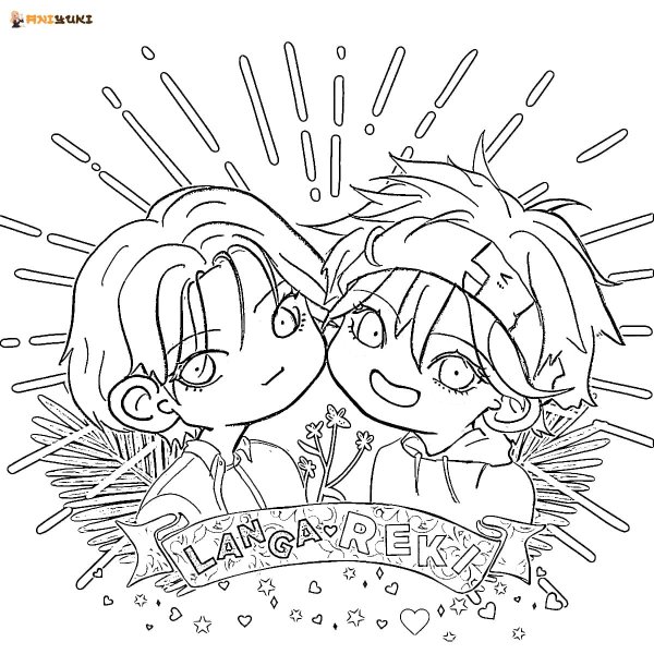 Раскраска аниме скейт бесконечность