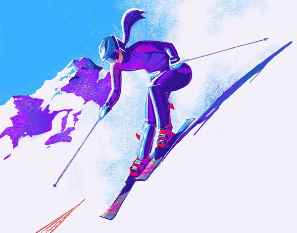 Лыжная гонка рисунок