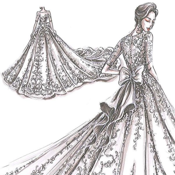 Модные иллюстрации вечернее платье