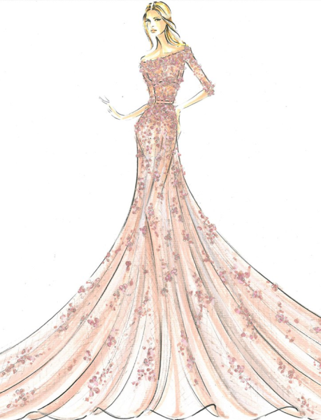 Эскиз нарядного платья