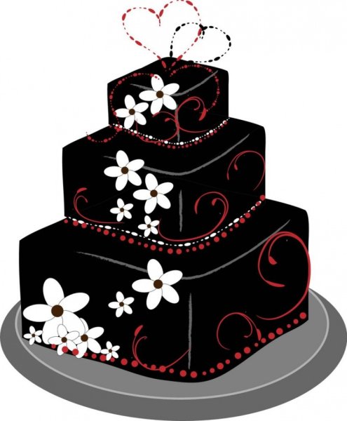 Квадратный торт карандашом