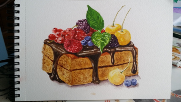 Квадратный торт рисовать