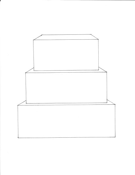 Торт квадратный эскиз