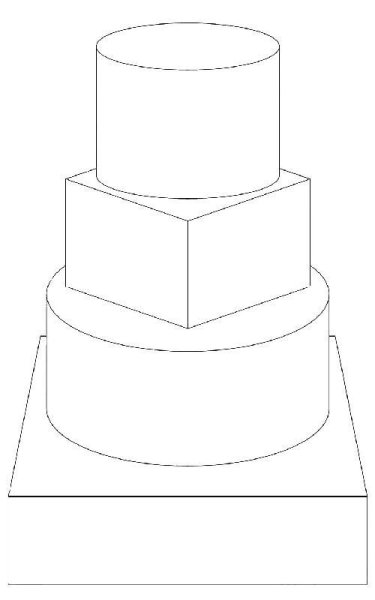 Квадратный торт сверху