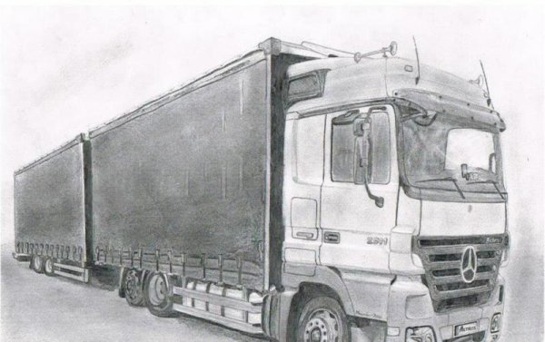 Фура рисунок карандашом