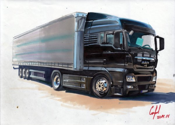 Фура карандашом