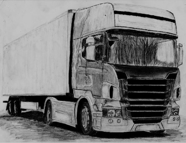 Фура рисунок карандашом