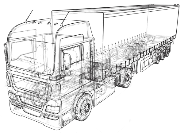 Графический рисунок грузового автомобиля