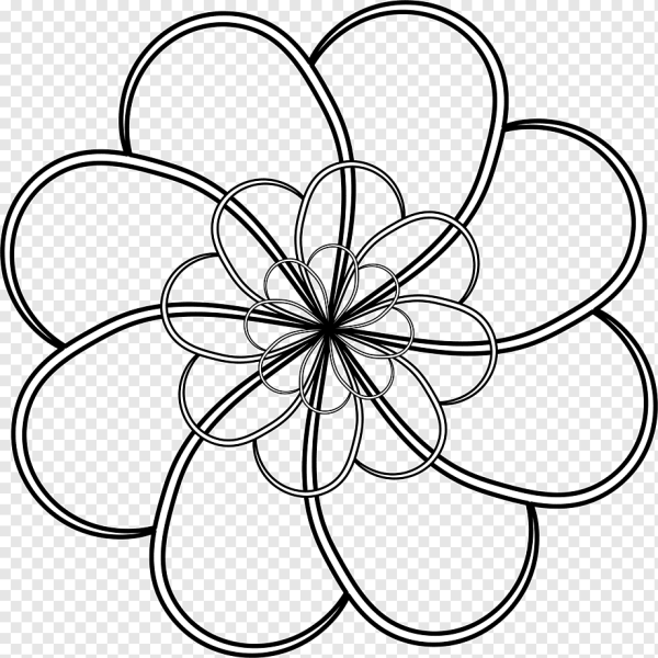 Цветы черно белые простые