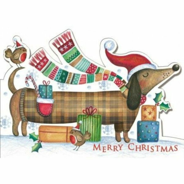 Такса новый год рисунок