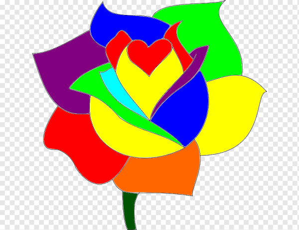 Цветок с радужными лепестками