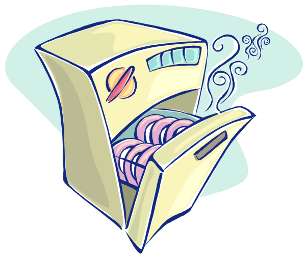 Посудомойка нарисованная