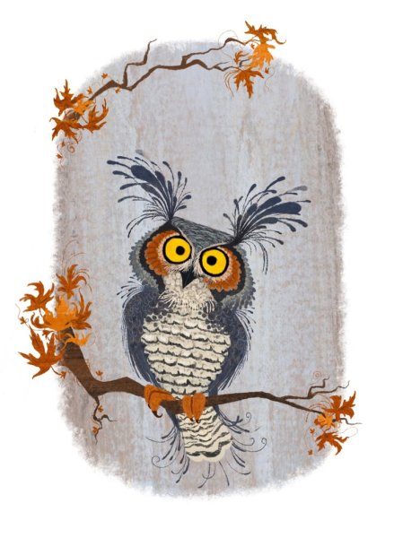 Мультяшные осенние Совы