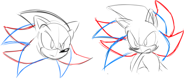 Соник поэтапное рисование