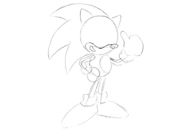 Поэтапное рисование Соника
