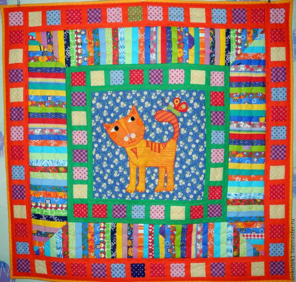 Лоскутное шитье детское одеяло