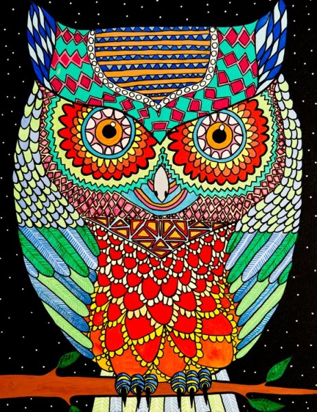 Сова в декоративном изображении
