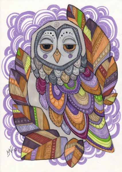 Декоративное рисование Сова