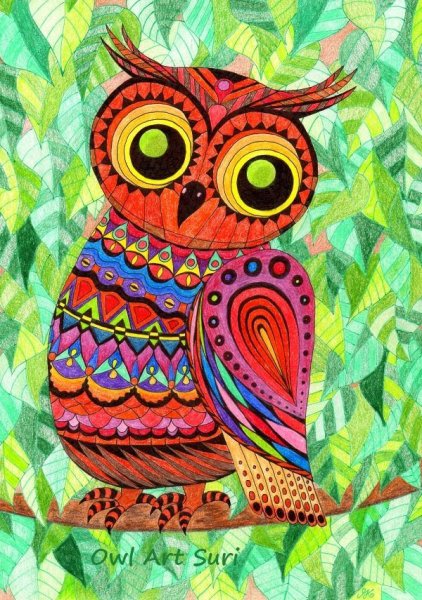 Декоративное рисование Сова