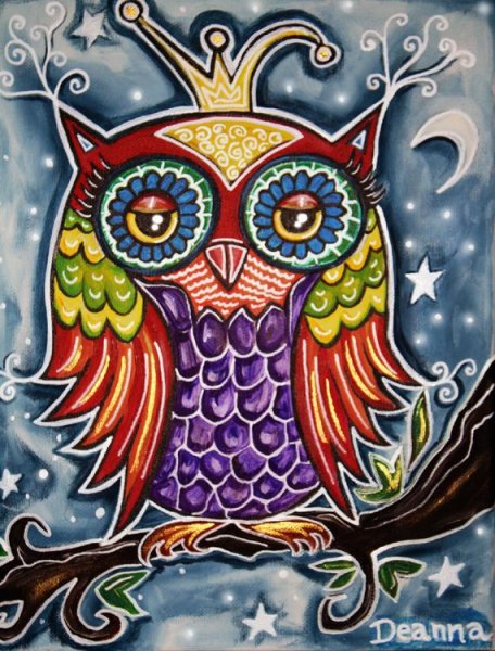 Декоративное рисование Сова