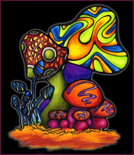 Хиппи грибы психоделики рисунок