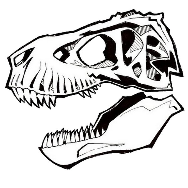 Череп тираннозавра тату