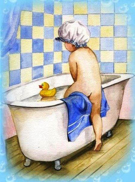 Картина женщина в ванной