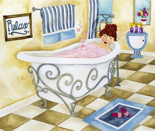 Ванная детская иллюстрация