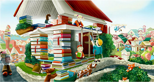 Домик из книг