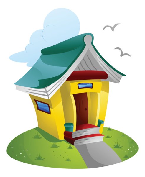 Книжный домик на прозрачном фоне