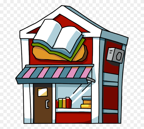 Мультяшное здание библиотеки