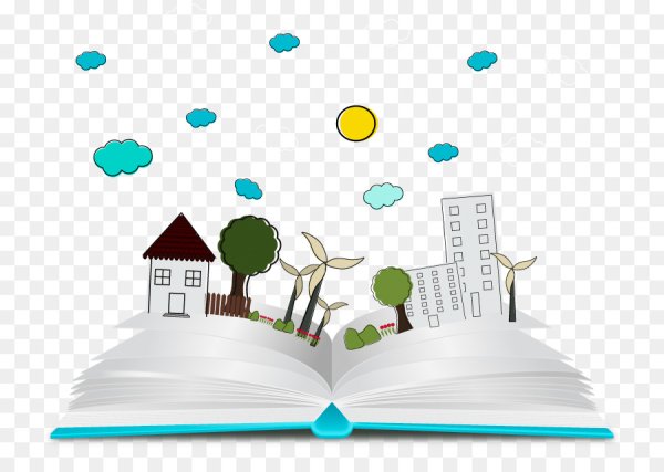 Домик из книг на прозрачном фоне