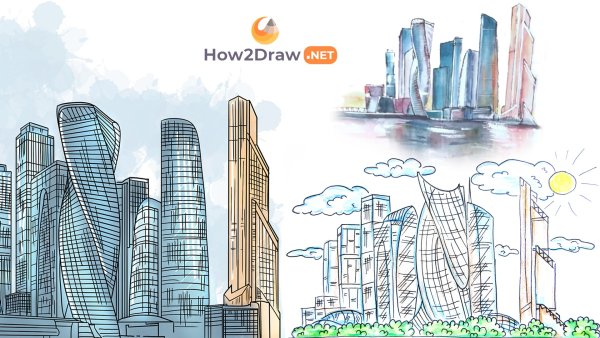 Москва Сити рисунок