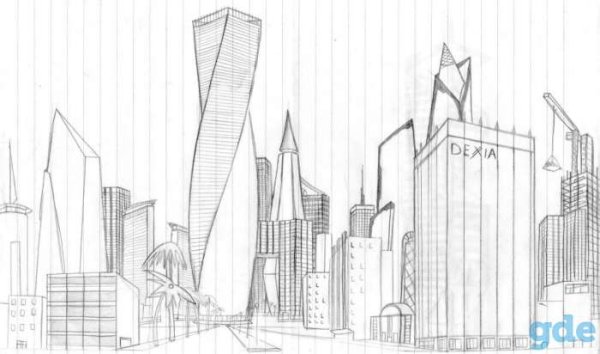 Эскиз современного города